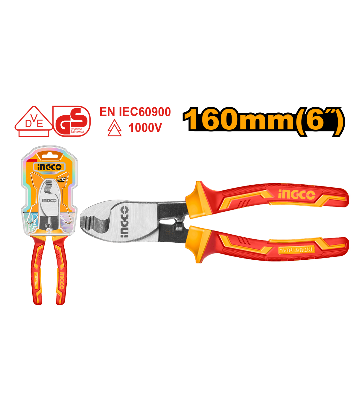 Alicate Corta Cables Electricista 160mm VDE
