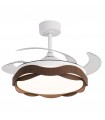 Ventilador ONDAS DC 72W 6480Lm 4 Aspas Blanco/Roble CCT
