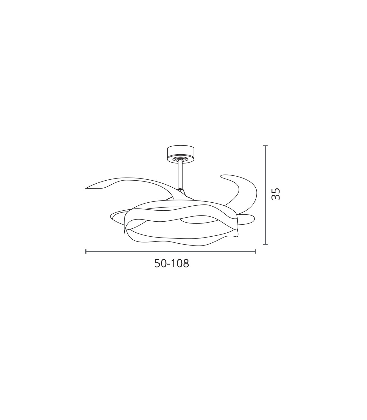 Ventilador ONDAS DC 72W 6480Lm 4 Aspas Blanco/Haya CCT