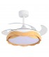 Ventilador ONDAS DC 72W 6480Lm 4 Aspas Blanco/Haya CCT