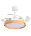 Ventilador ONDAS DC 72W 6480Lm 4 Aspas Blanco/Haya CCT