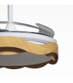 Ventilador ONDAS DC 72W 6480Lm 4 Aspas Blanco/Haya CCT