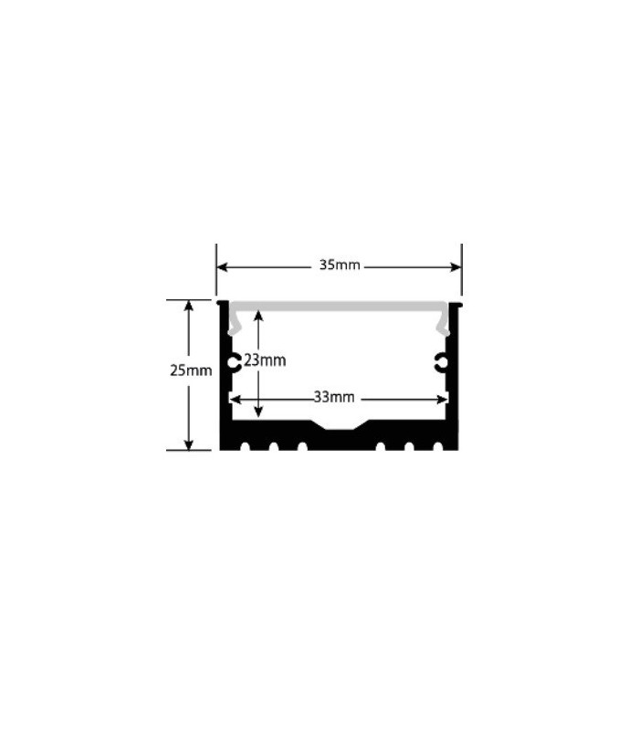 Perfil Alum. STRESSIT Superficie + Tapas + Soportes. 2 Metros