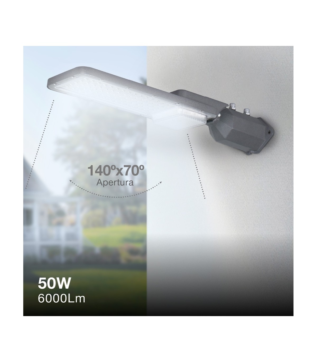 Farola PEMALI 50W 6200Lm 140ºx70º IP65