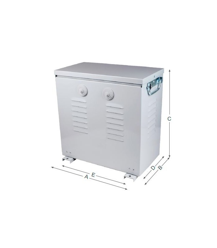 Autotransformador trifásico 230/400V 40kVA reversible con caja IP23