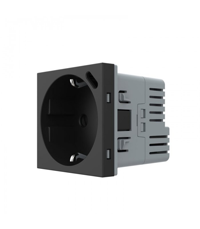 Toma Schuko + USB C 16A Negro LIVOLO 3.0