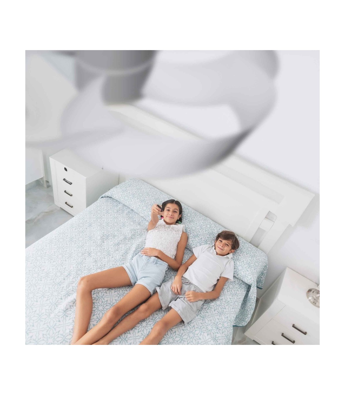 Ventilador ROSE BLANCO DC 24W 3200Lm 4 Aspas CCT