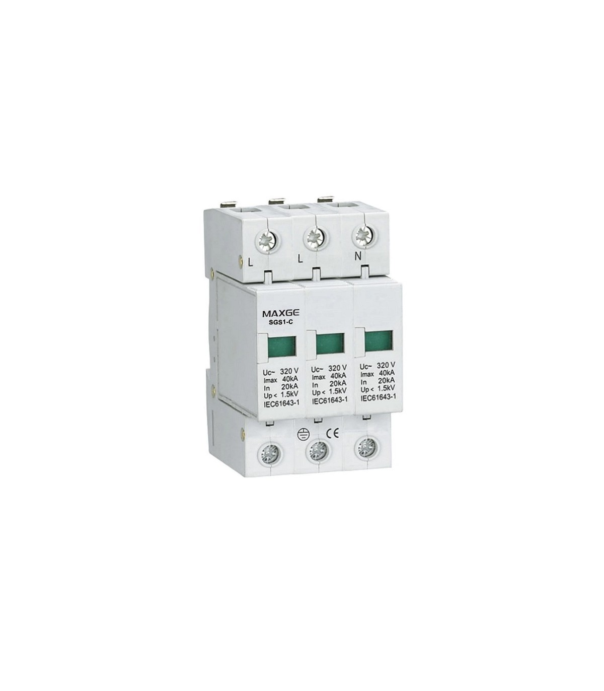 Protector Sobretensiones Transitorias 4P Tipo 2 20kA 230VAC/400V
