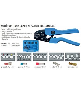 Maletín con tenaza y 5 matrices intercambiables preas-cu-punte-garras