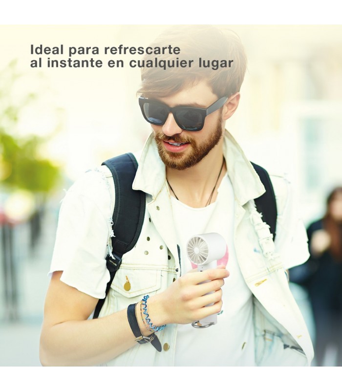Mini ventilador de mano LUVO USB recargable Blanco