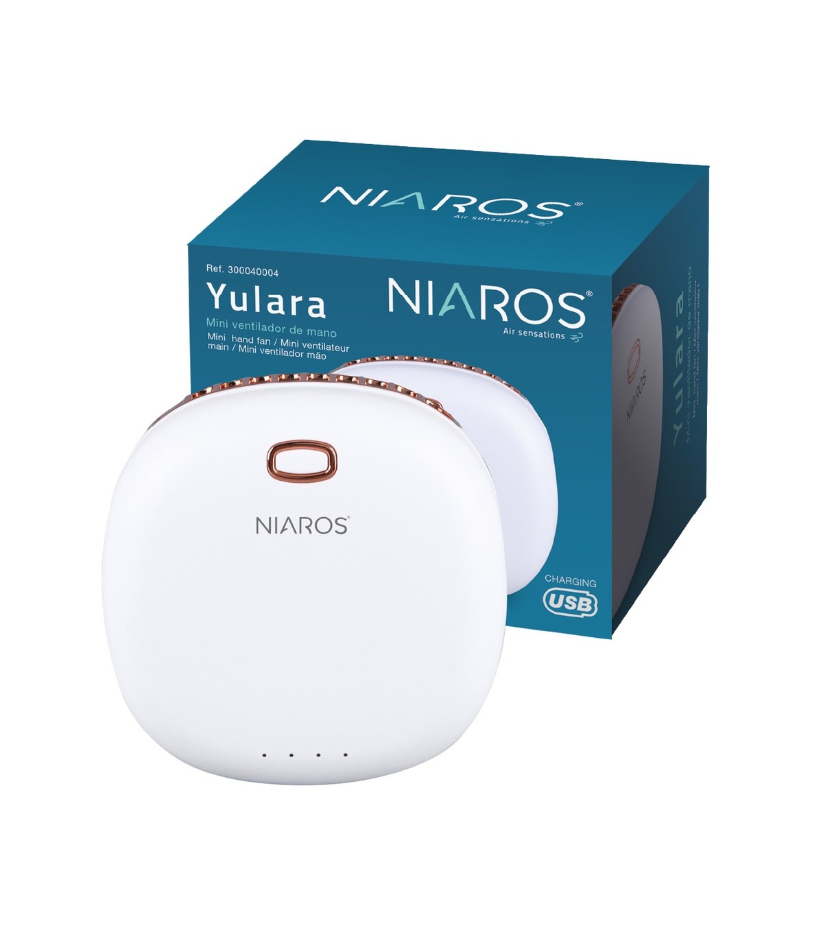 Ventilador portátil YULARA USB recargable Blanco