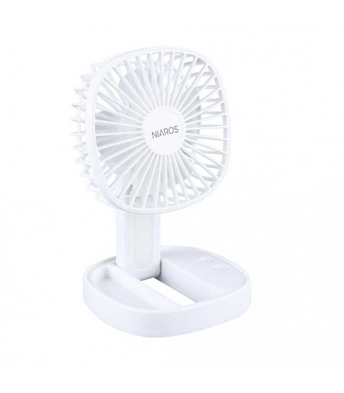 Mini ventilador de mano plegable COOBER con Luz USB recargable Blanco