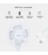 Mini ventilador de mano plegable COOBER con Luz USB recargable Blanco