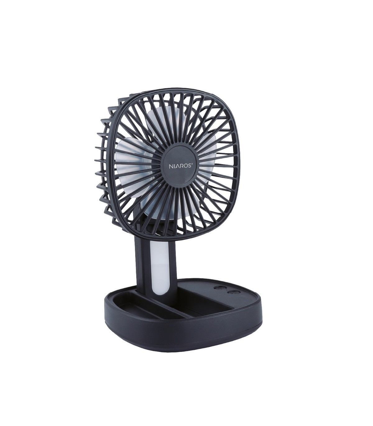 Mini ventilador de mano plegable COOBER con Luz USB recargable Negro