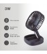 Mini ventilador de mano plegable COOBER con Luz USB recargable Negro