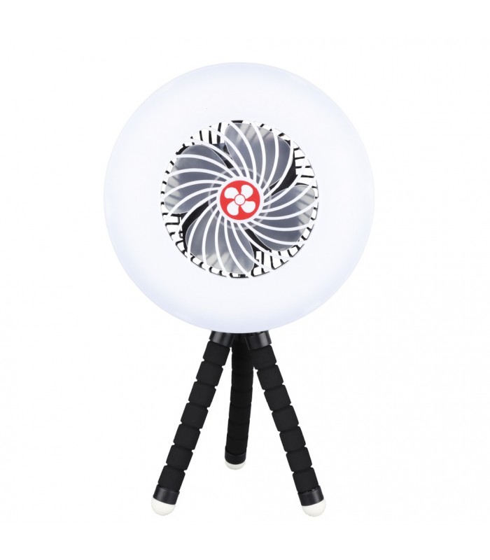 Mini ventilador solar TANAMI con Luz y Trípode flexible USB recargable