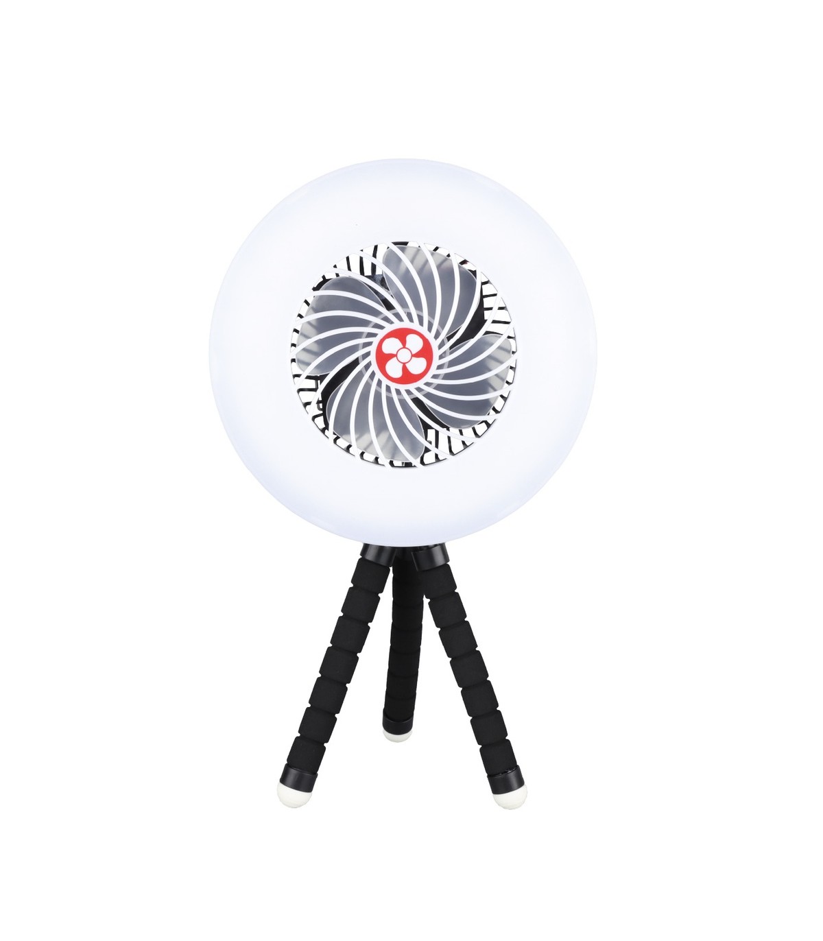 Mini ventilador solar TANAMI con Luz y Trípode flexible USB recargable