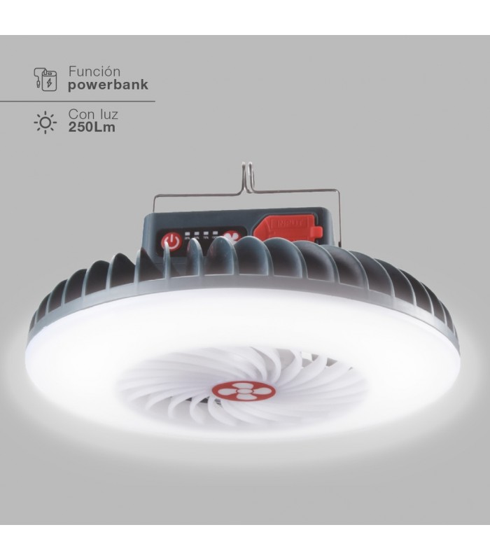 Mini ventilador solar TANAMI con Luz y Trípode flexible USB recargable