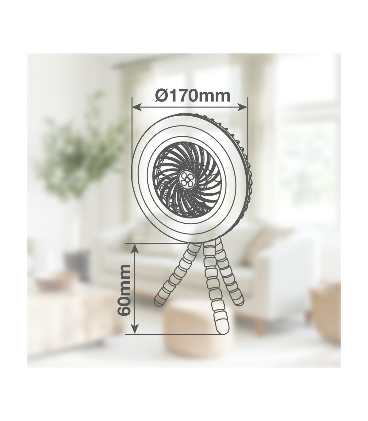 Mini ventilador solar TANAMI con Luz y Trípode flexible USB recargable