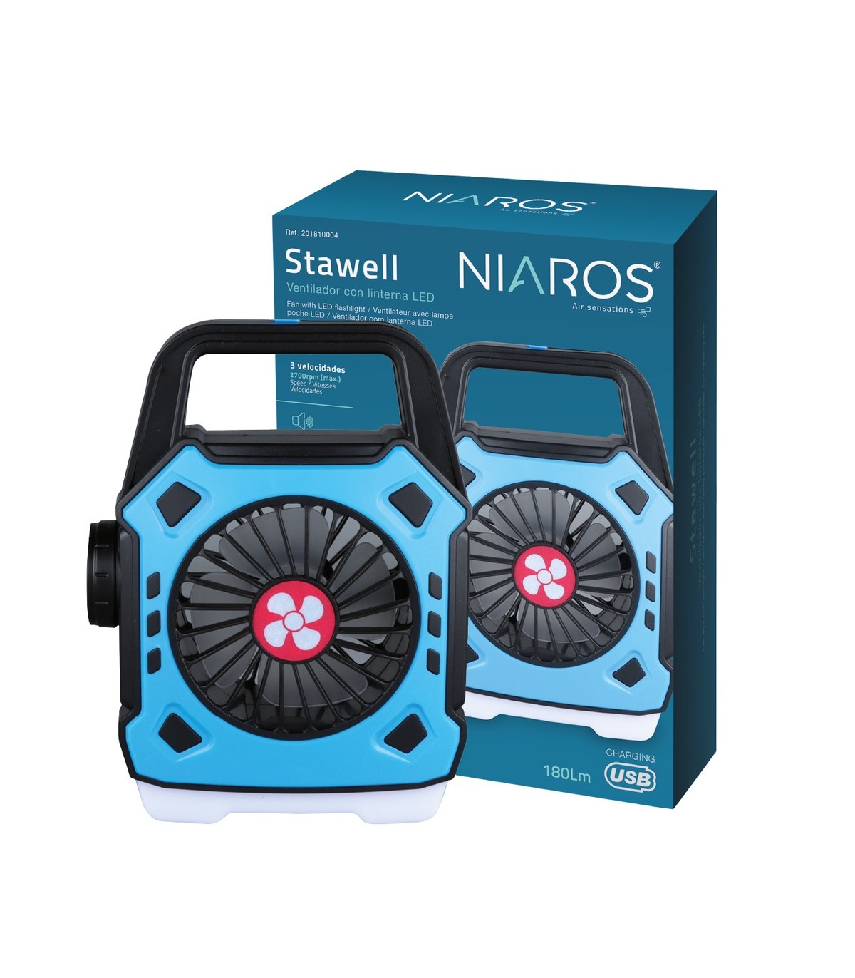 Ventilador de camping STAWELL con Luz USB recargable