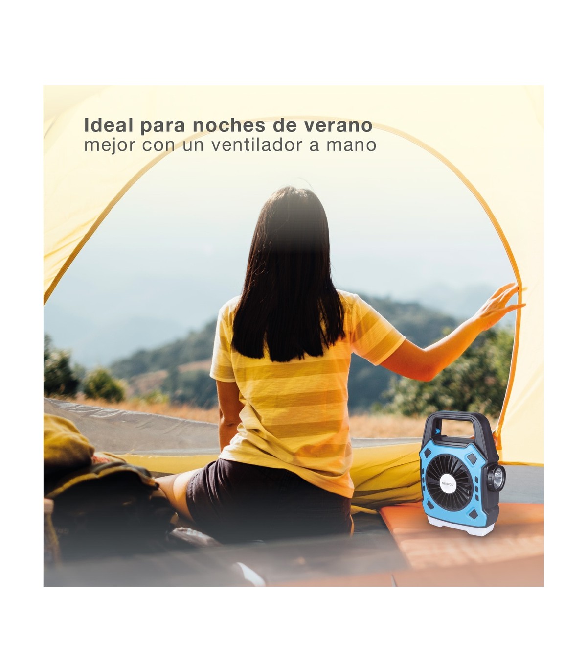 Ventilador de camping STAWELL con Luz USB recargable
