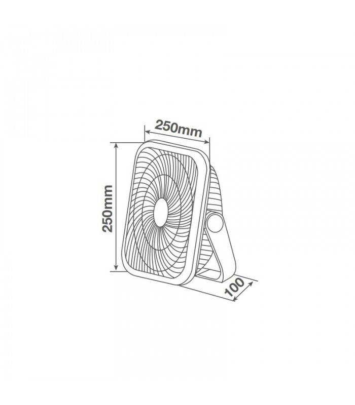 Ventilador portátil RAYNA Multifunción 9W USB recargable 25Cm Negro