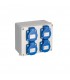 Caja estanca montada 165x135x70mm con 4 bases Schuko 2P+T 16A 250V IP54