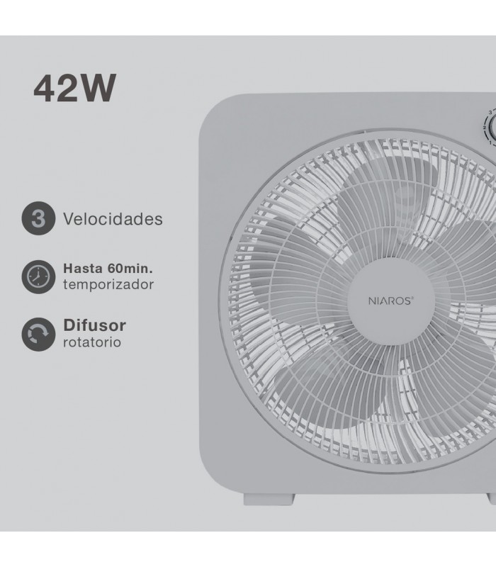 Ventilador de Sobremesa BRONTE 45W Ø31cm Gris