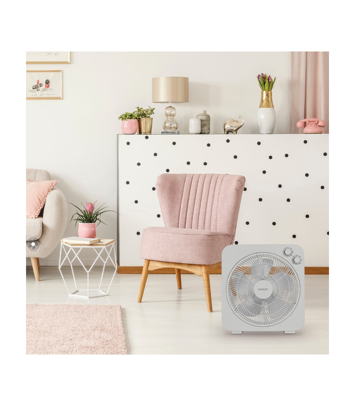 Ventilador de Sobremesa BRONTE 45W Ø31cm Gris