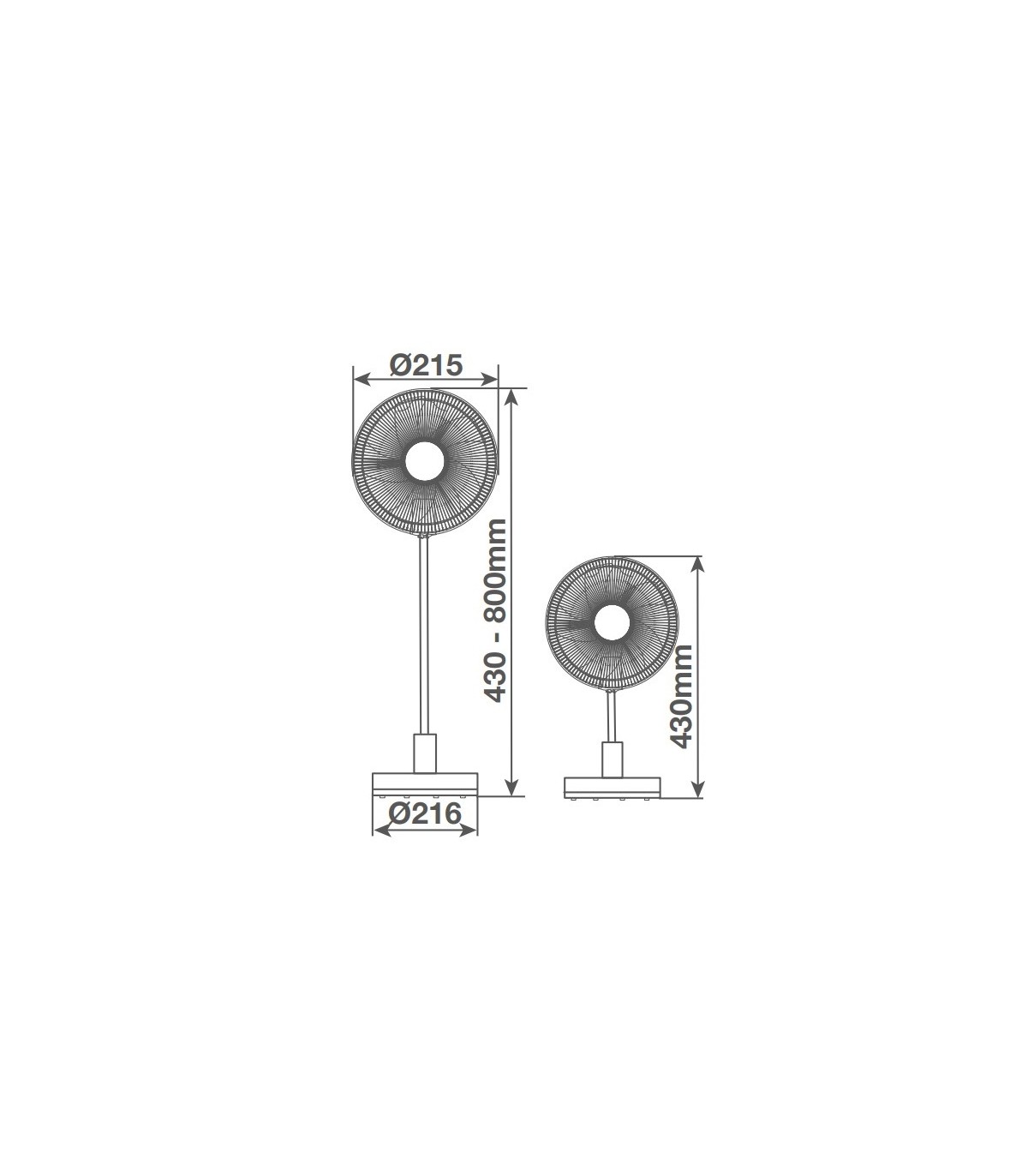 Ventilador portátil de pie ANKRO plegable 7W Ø21.5cm Blanco
