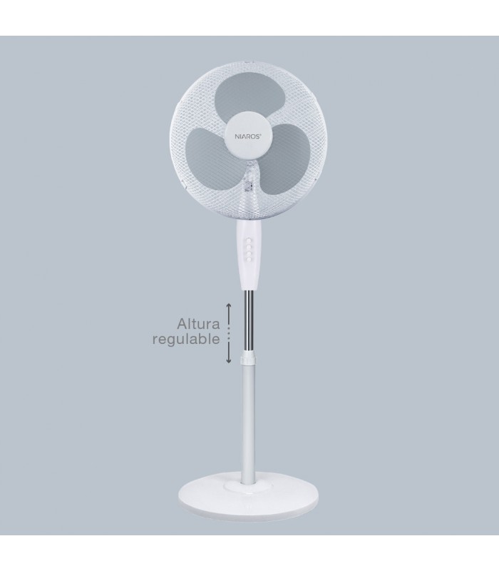 Ventilador de Pie RIESI 45W Ø43cm Blanco