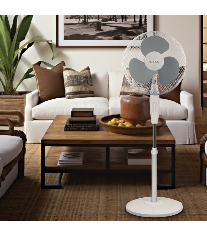 Ventilador de Pie RIESI 45W Ø43cm Blanco
