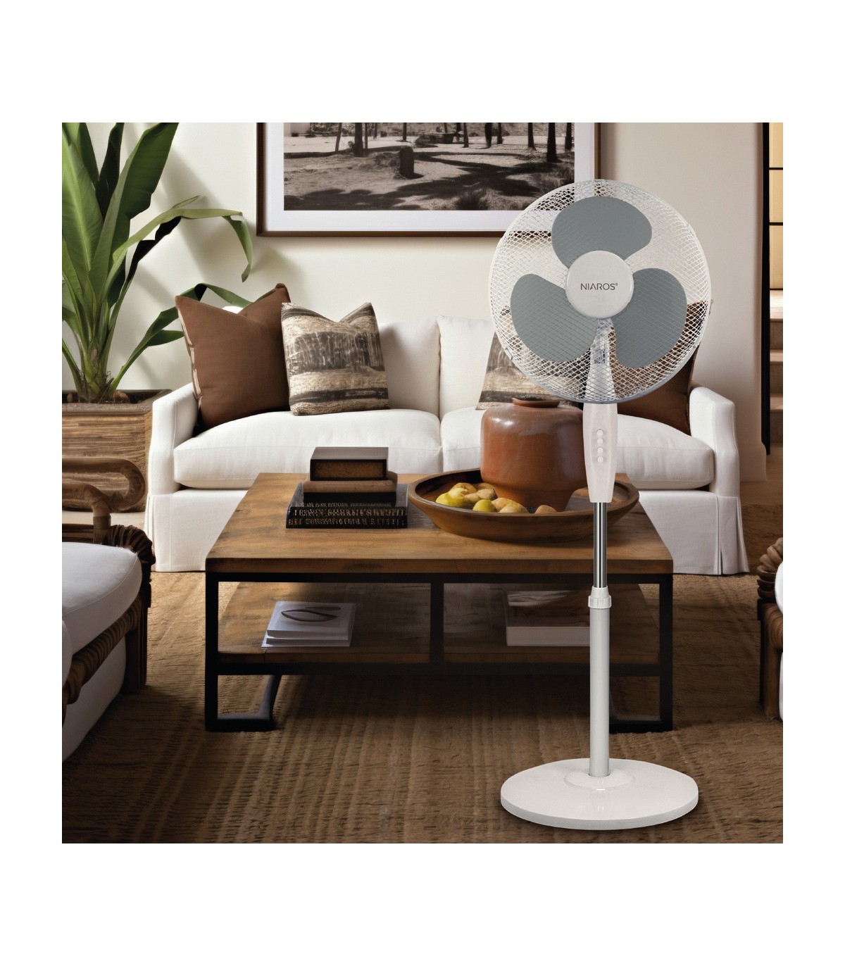 Ventilador de Pie RIESI 45W Ø43cm Blanco