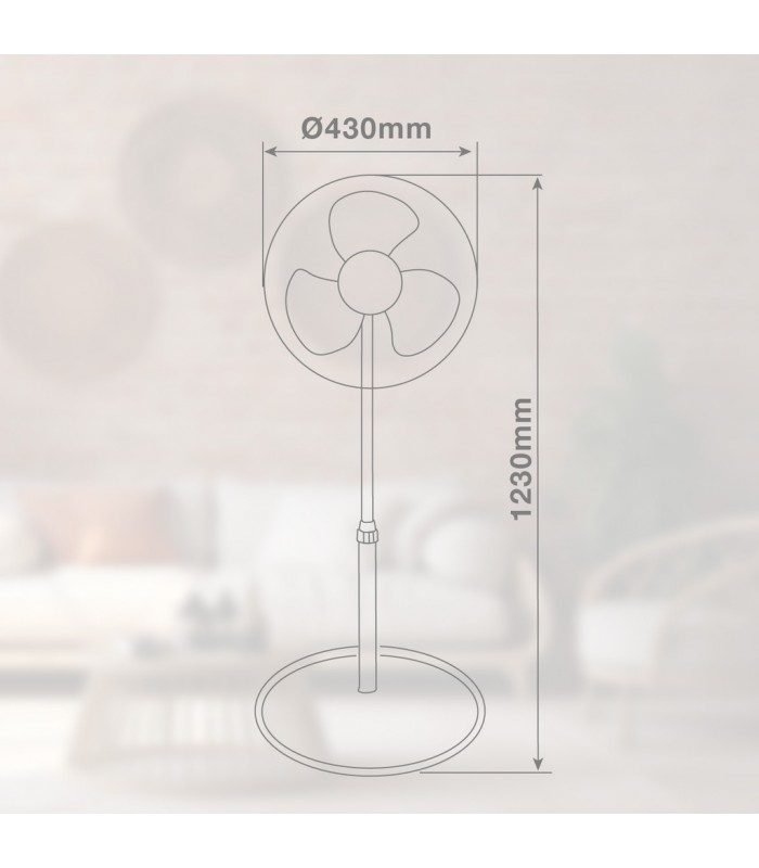 Ventilador de Pie RIESI 45W Ø43cm Blanco