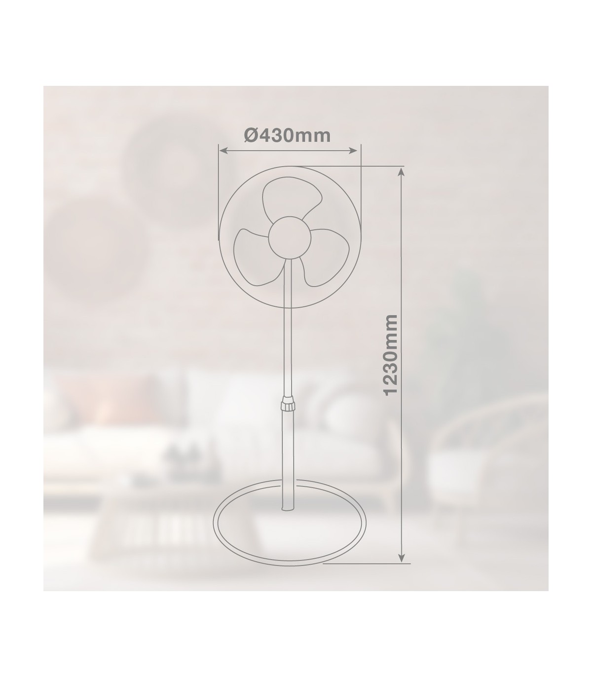 Ventilador de Pie RIESI 45W Ø43cm Blanco