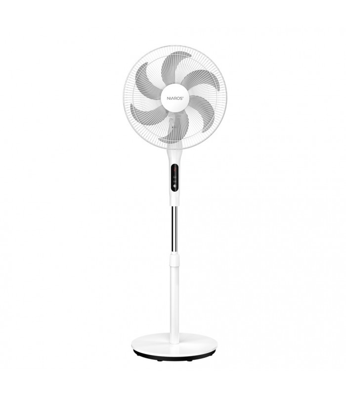 Ventilador de Pie SORTINA con mando y temporizador 65W Ø43cm Blanco
