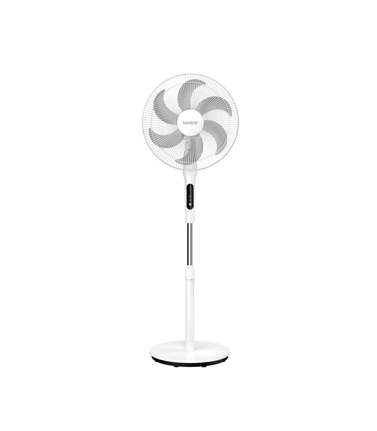 Ventilador de Pie SORTINA con mando y temporizador 65W Ø43cm Blanco
