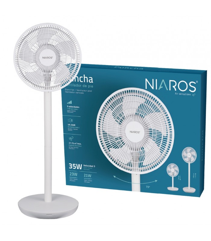 Ventilador de Pie PUNCHA 35W Ø34cm Blanco