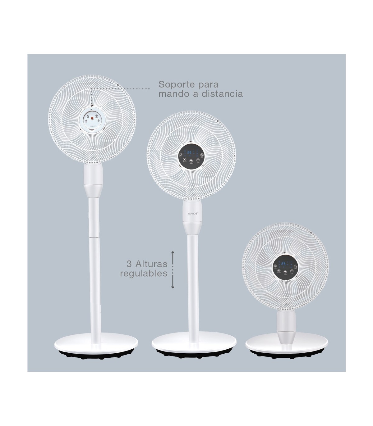Ventilador de Pie HARIPAL 25W Ø36cm Blanco