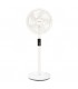Ventilador portátil de pie SANLURI con mando 15W Ø39cm Blanco