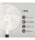Ventilador portátil de pie SANLURI con mando 15W Ø39cm Blanco