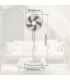 Ventilador portátil de pie SANLURI con mando 15W Ø39cm Blanco