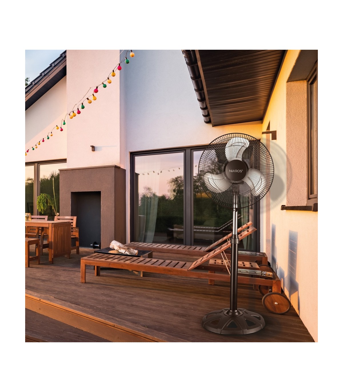 Ventilador de Pie metálico VICARI 37W Ø34cm Negro