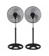 Pack 2 Ventiladores de Pie metálicos FAVARA 55W Ø50cm Negro