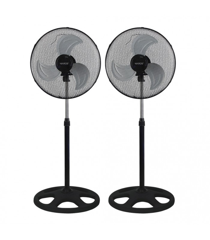 Pack 2 Ventiladores de Pie metálicos FAVARA 55W Ø50cm Negro