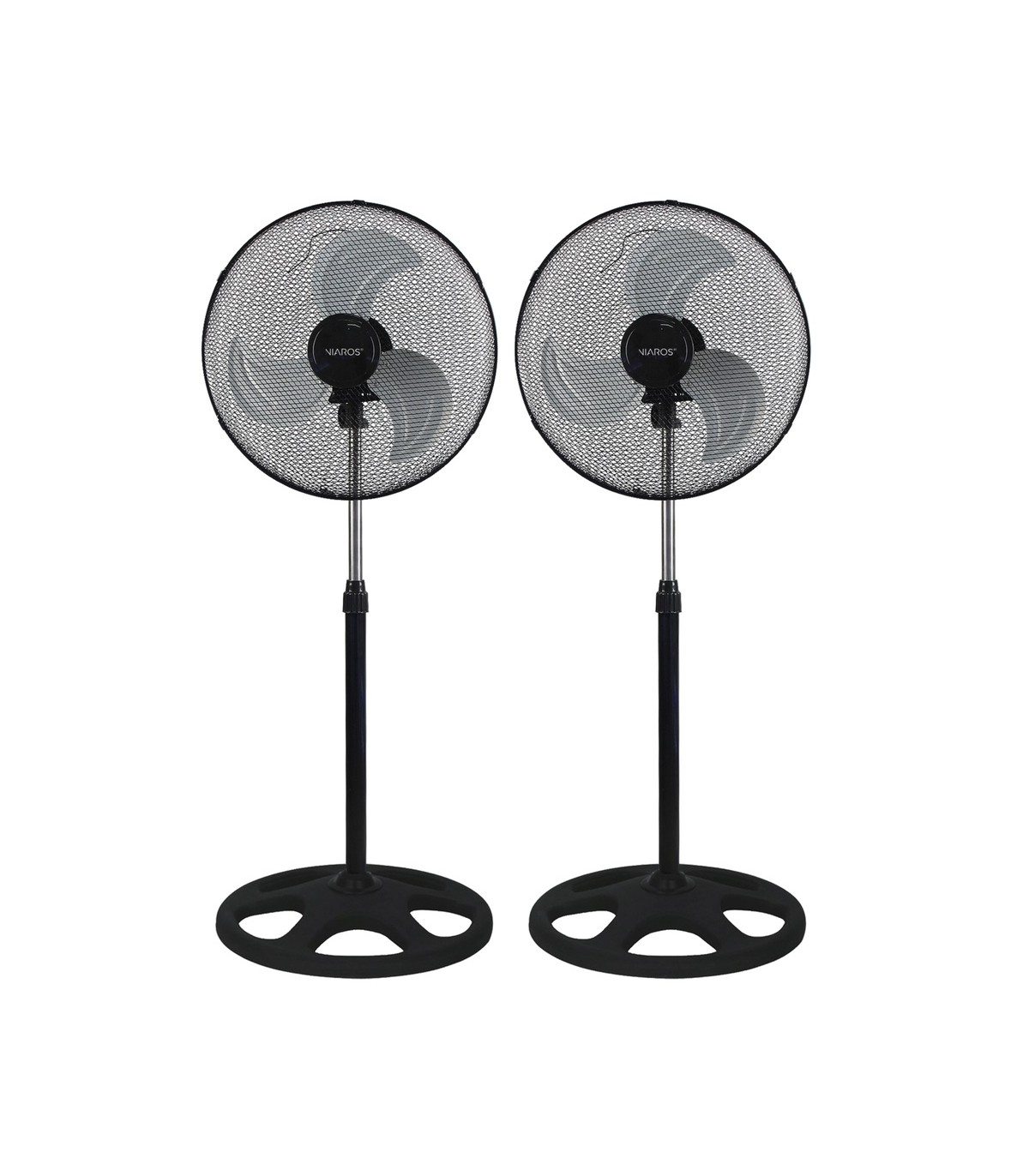 Pack 2 Ventiladores de Pie metálicos FAVARA 55W Ø50cm Negro