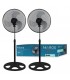 Pack 2 Ventiladores de Pie metálicos FAVARA 55W Ø50cm Negro