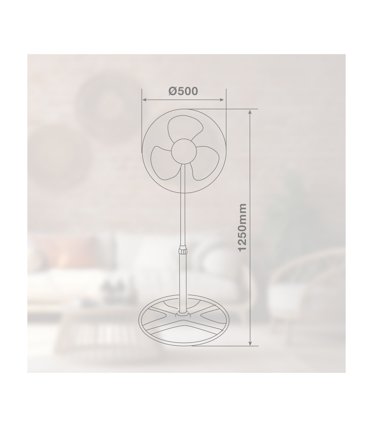 Pack 2 Ventiladores de Pie metálicos FAVARA 55W Ø50cm Negro