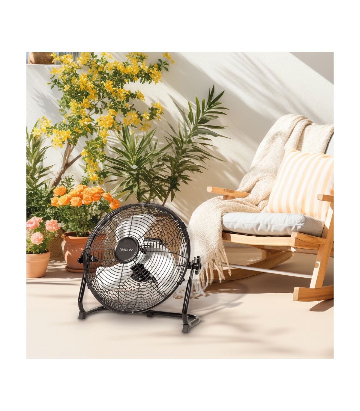 Ventilador Portátil Metálico De Suelo NUORO 15W Ø40cm Negro