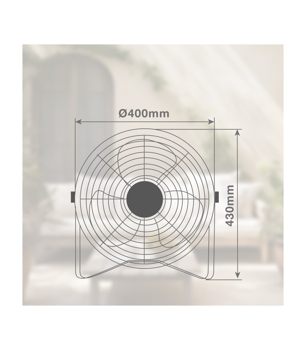 Ventilador Portátil Metálico De Suelo NUORO 15W Ø40cm Negro
